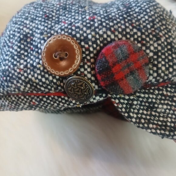 Scala Pronto Hat Cabbie Button Plaid-Lined Newsboy Cap One Size - Picture 5 of 6